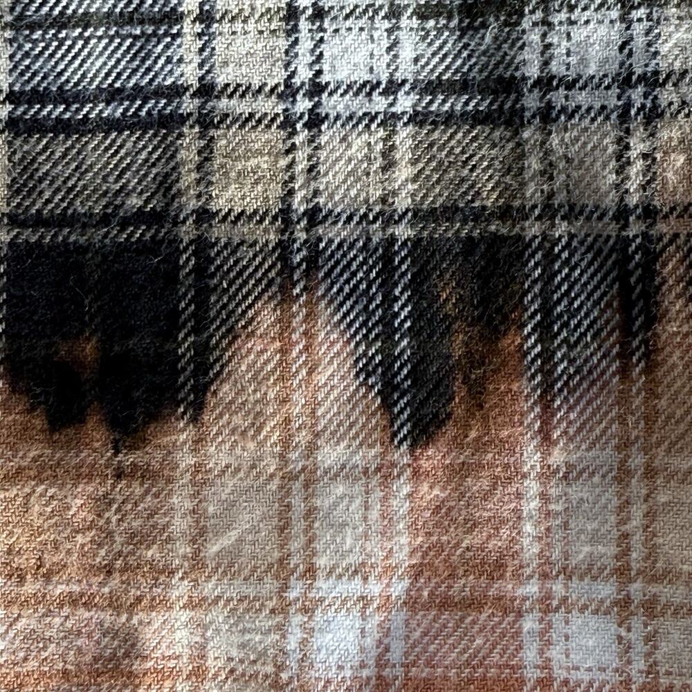 Eddie Bauer Bleached Flannel Shirt XL Grunge Alt DIY Upcycle Art School Indie - Picture 5 of 7